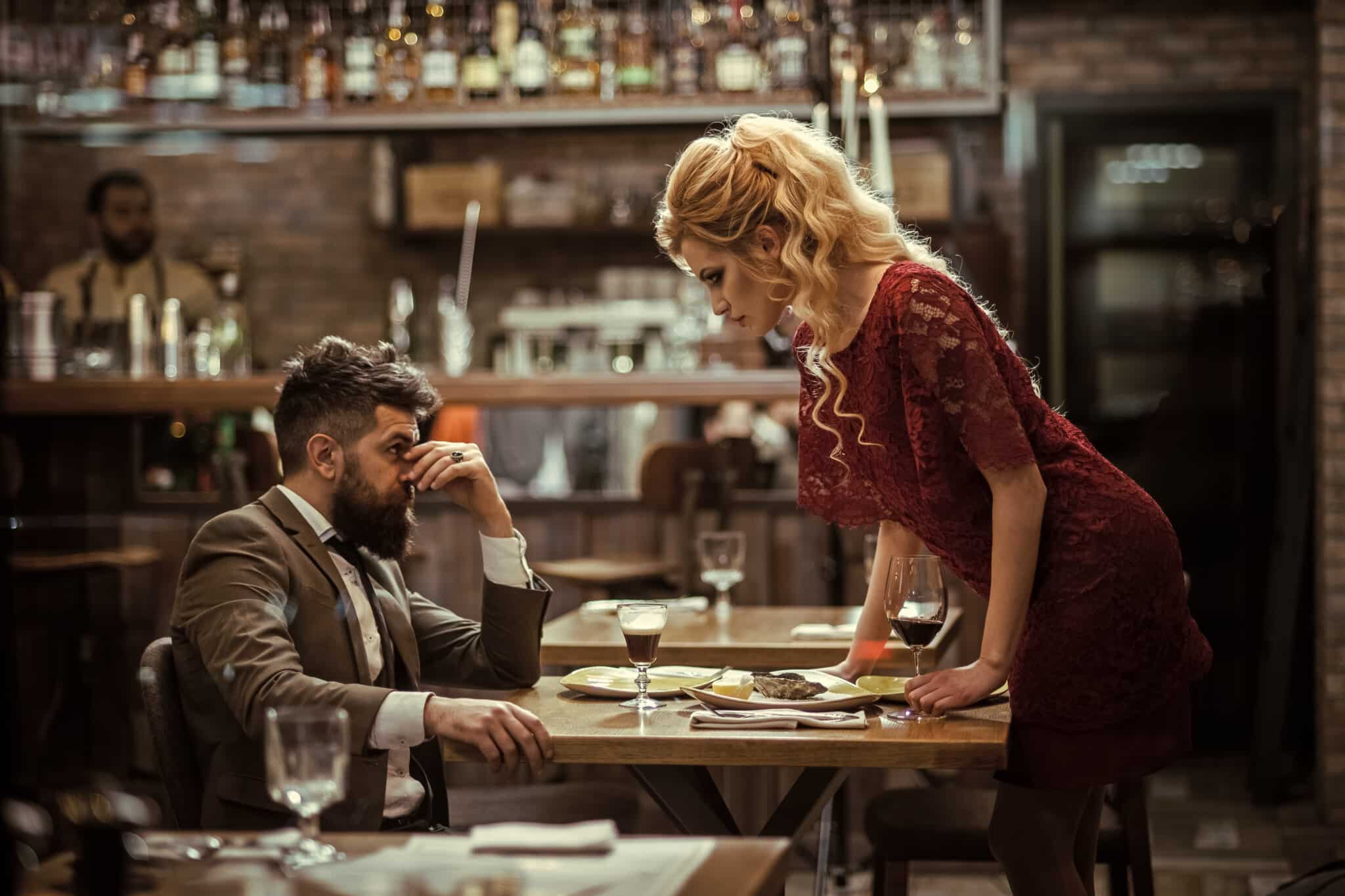 Young,Couple,In,Restaurant,Having,Problems,And,Crisis.